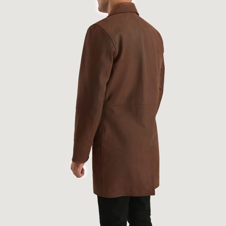 Mens Half Life Brown Leather Coat Tilted Back-8-1701086963162